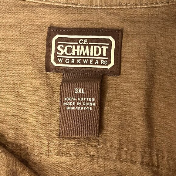 C.E. Schmidt Workwear Mens Brown Long-Sleeve Workwear Shirt 3XL Cotton Durable - Picture 10 of 15